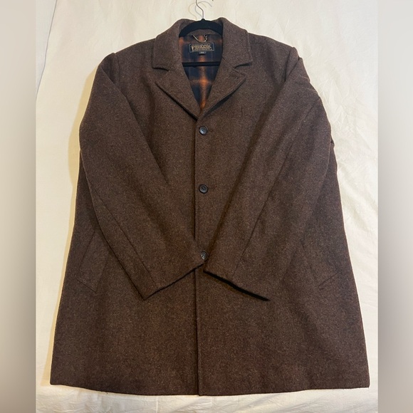 Men’s Pendleton Brown Wool Overcoat - Size XL - Picture 1 of 7